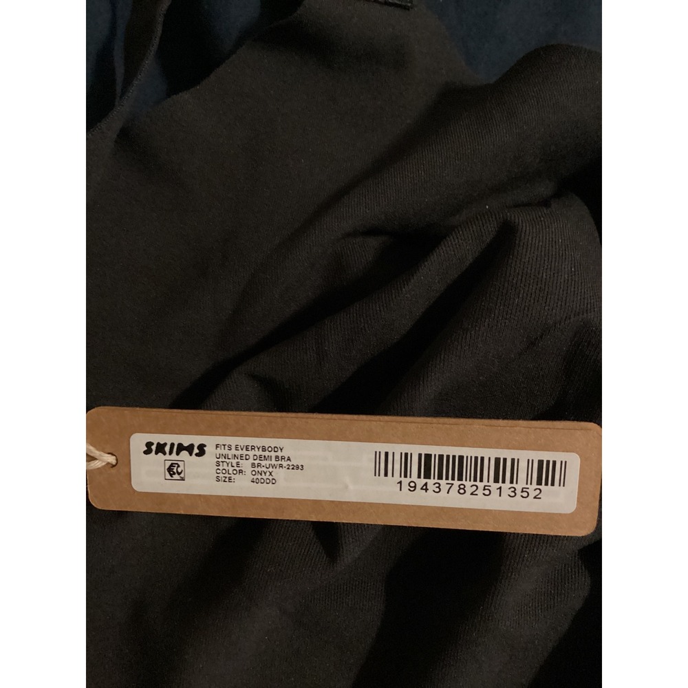 SKIMS Fits Everybody Unlined Demi Bra Onyx Black 40DDD BR-UWR-2293 NWT - Picture 5 of 5